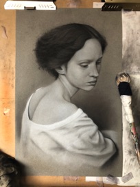 Charcoal on toned paper